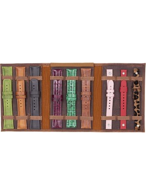 Sinerjim Hakiki Deri, El Yapımı, Saat Kordonu Taşıma Çantası, Antik Kahve