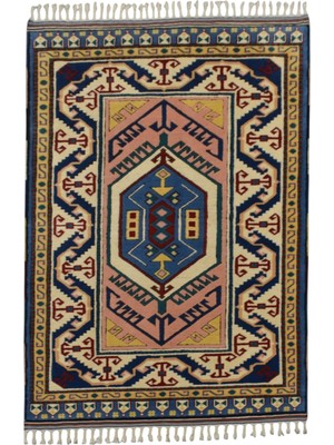 Kilim Antik El Dokuma Oygulu Izmir Antik Yörük Yün Halı 0774 - Yeni - Çok Renkli