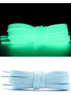 Hapshoe Fosforlu Neon Mavi 1 cm Kalınlığında 1 Çift Yassı Spor Ayakkabı Bağcığı