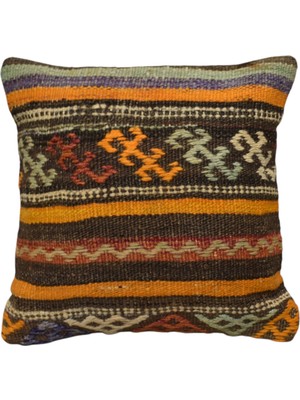 Kilim Antik El Dokuma Dekoratif Kilim Kırlent Yastık Kılıfı 1185 - Yeni - Çok Renkli