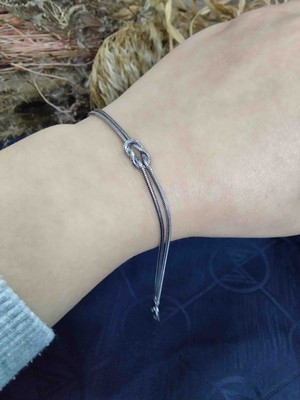 Generic 925 Ayar Gümüş Genç/yetişkin Kadın Künye / Bilekliği - Oksit Renk Detaylı