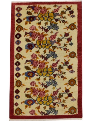 Kilim Antik El Dokuma Güllü Çiçekli Karacahisar Yün Halı 0764 - Yeni - Çok Renkli