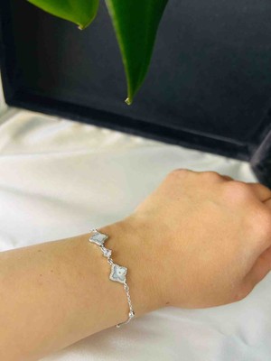 Lumiera Silver 925 Ayar Gümüş Kadın Künye / Bilekliği - Silver Renk Şans Detaylı