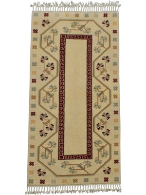 Kilim Antik El Dokuma Çiçekli Muğla Milas Yün Yolluk Halı 0762 - Yeni - Çok Renkli