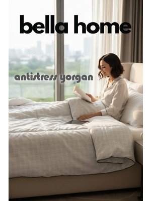 Bella Home Çift Kişilik Antistress Yorgan - 195X215 cm - Orijinal Keten Çantalı