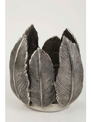 Vitale Sea Silver Yaprak Mumluk 16*16*19 cm AK.KV0357