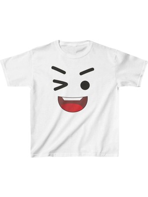 Velmora Fashion Unisex Çocuk Baskılı T-Shirt - Beyaz