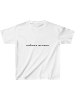 Velmora Fashion Çocuk Unisex Baskılı T-Shirt - Beyaz