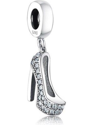 Kumi Bileklik Için 925 Ayar Ayakkabı Figürlü Sallantılı Gümüş Charm