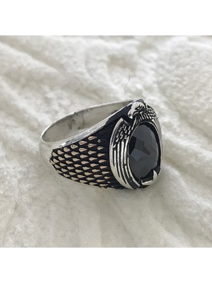 Canka Ay Yıldız Türk Bayraklı  925 Ayar Gümüş Erkek Yüzük