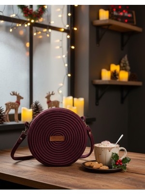 Mtg Jüt Tasarım Davul Model Jüt Omuz Çantası - Şık Günlük Kullanım