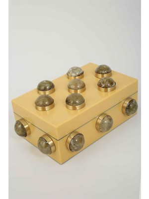 Vitale Joy Düğmeli Sarı Kutu 13*20*8 cm AK.KV0120