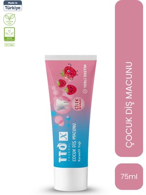 TTO Çocuk Diş Macunu Çilek Aromalı Karanfil Yağ 75ml Ağız Hijyeni İçin Etkili Koruma