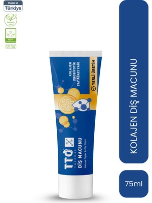 TTO X Kolajen & Çay Ağacı Yağı İçeren Diş Macunu 75 ml – Probiyotik Destekli Hassas Diş Bakımı