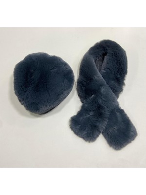 Peluş Kürk Kalpak Şapka Atlı Takımı / 2 Li Set
