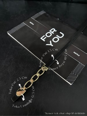 Fiori Gold Zincir Toka Detaylı Kadın Kemeri, Pantolon Kemeri,
