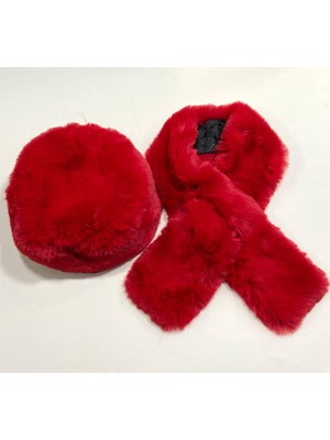 Peluş Kürk Kalpak Şapka Atlı Takımı / 2 Li Set