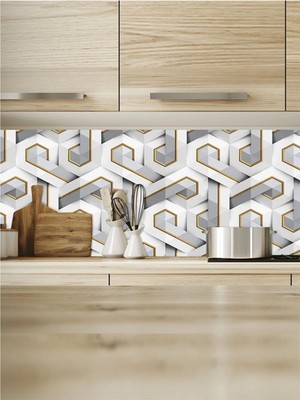 Rabadon 60X100CM Mutfak Tezgah Arası Kaplama Folyo Dolap Masa Kaplaması Kendinden Yapışkanlı Desenli