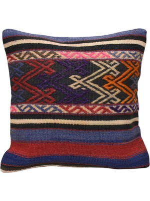 Kilim Antik El Dokuma Dekoratif Kilim Kırlent Yastık Kılıfı 1186 - Yeni - Çok Renkli