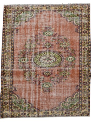 Kilim Antik El Dokuma Göbekli 4m2 Yün Halı 0756 - Vintage - Çok Renkli
