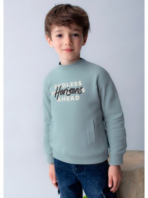 Mayoral Erkek Çocuk Baskılı Sweatshirt Mint 4408