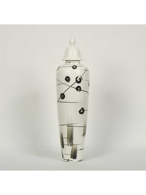 Vitale Porselen Olive Kapaklı Vazo 18*87 cm AK.JY0010