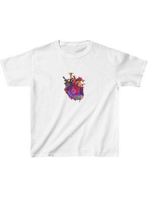 Velmora Fashion Unisex Çocuk Baskılı T-Shirt - Beyaz