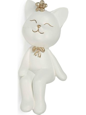 Vitale Ninas Oturan Beyaz Kedi 9.5*11*22.5 cm AK.KM0011