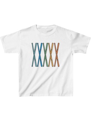 Velmora Fashion Unisex Çocuk Baskılı T-Shirt - Beyaz