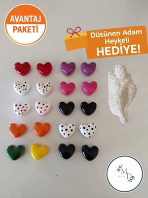 MD Design 20’li Kalpli Magnet Seti | Avantaj Paketi | Düşünen Adam Heykeli Hediye