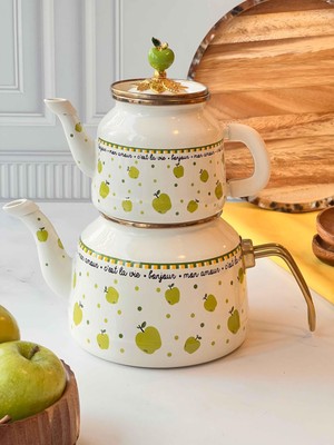Rossev Green Apple Emaye Çaydanlık