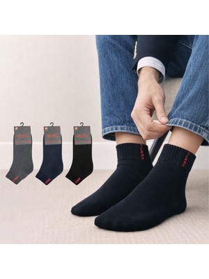 Kral Socks Termal Kışlık Kalın Havlu Erkek Patik Dikişsiz (3 Çift) Kısa Penye Havlu Çorap