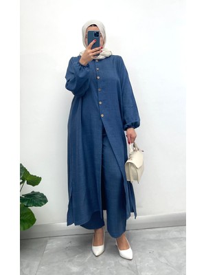 Nisum Moda Keten Yarım Düğmeli Takım