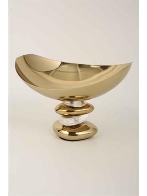 Vitale Volkan Gold Çerez Kasesi 20*18*13 cm MTFK.0190