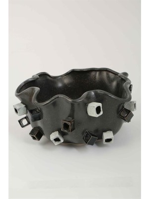 Vitale Seramik Siyah Küplü Meyvelik 30*30*15 cm AK.KD0038