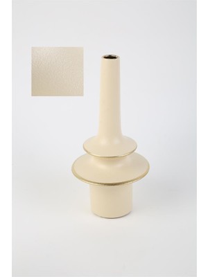 Vitale Krem Seramik Uzun Vazo 13*13*26 cm AK.LA0068