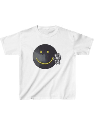 Velmora Fashion Unisex Çocuk Baskılı T-Shirt - Beyaz