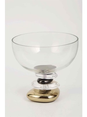 Vitale Volkan Gold Cam Şekerlik 15*15*14 cm MTFK.0182