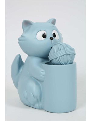 Vitale Polyester Mavi Kedicik Kalemlik 22X15 cm AK.KZ0022