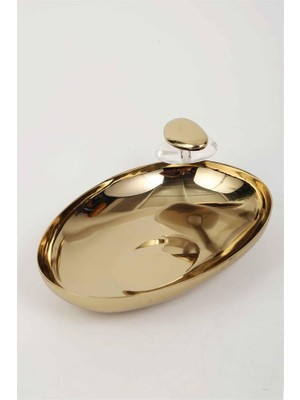 Vitale Volkan Gold Çerez Tabağı 17*13*5 cm MTFK.0184