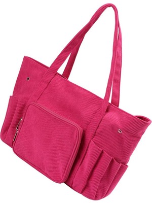 Yumakça Örgü Çantası, Çok Amaçlı El Çantası, Organizer Fuşya Kadife Çanta LE38