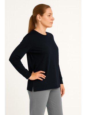 Cottonland Kadın Belinda Basic Uzun Kollu Ince O Yaka Pamuk T-Shirt