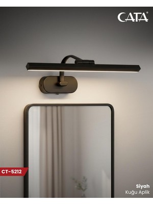 Cata CT-5212 Yeni Seri 7 Watt Duvar Aplik Ayna Üstü Aplik Siyah/eskitme Kasa Beyaz/günışığı Seçenekli