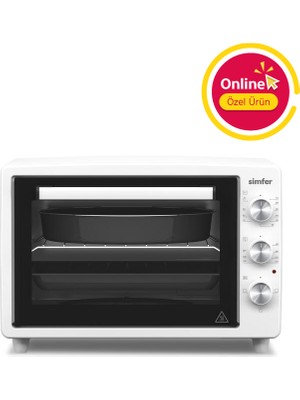 Simfer 3420 Beyaz 34 LT Statik Mini/Midi Fırın - 4 Fonksiyon, Programlanabilir Pişirme & Isı Kontrol Sistem