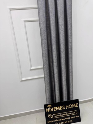 Nivemes Home Nivemeshome Nevra V-5209 Gri 1/3 Sık Pileli  Fon Perde Apm