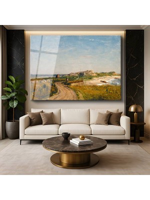 GülsenArt William Trost Richards Coastal Path Kıyı Yolu Doğa Manzarası Temperli Cam Tablo Duvar Tablosu Dekoratif Tablo
