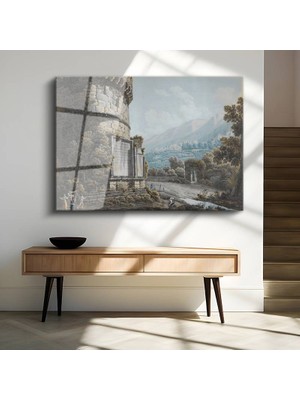GülsenArt Giovanni Battista Piranesi Roma Antik Kalıntıları Temperli Cam Tablo Duvar Tablosu Dekoratif Tablo