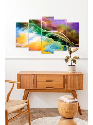 TeknoKapsül Manzara Doğa Retro 5 Parçalı Mdf Tablo 60 x 100