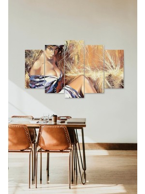 TeknoKapsül Kadın Manzarası 5 Parçalı Mdf Tablo 60 x 100