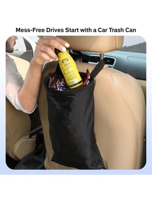 Baffhome Araç Içi Askılı Çöp Kutusu  Su Geçirmez Araba Çöp Poşeti Organizer Oto Çöp Kovası